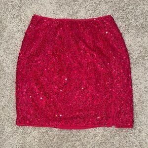 SHEIN Pink Sequin Mini Skirt